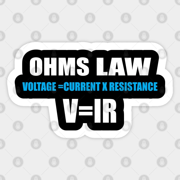 Ohms Law Formula Sticker for Electrical Engineering Students Sticker by ArtoBagsPlus